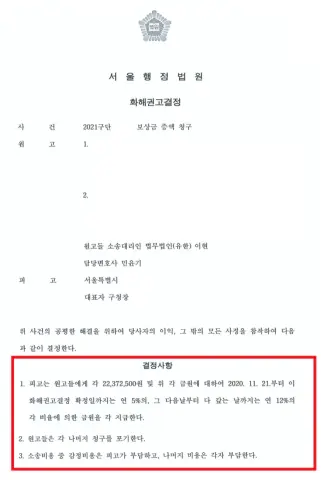 토지수용보상금 증액 청구 소송 화해권고결정