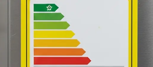 상업용 냉장고에 부착된 에너지 소비 효율 1등급 라벨 스티커