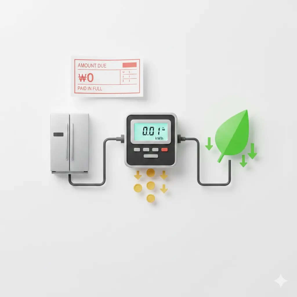 에너지 효율을 통한 전기세 절약 개념 이미지