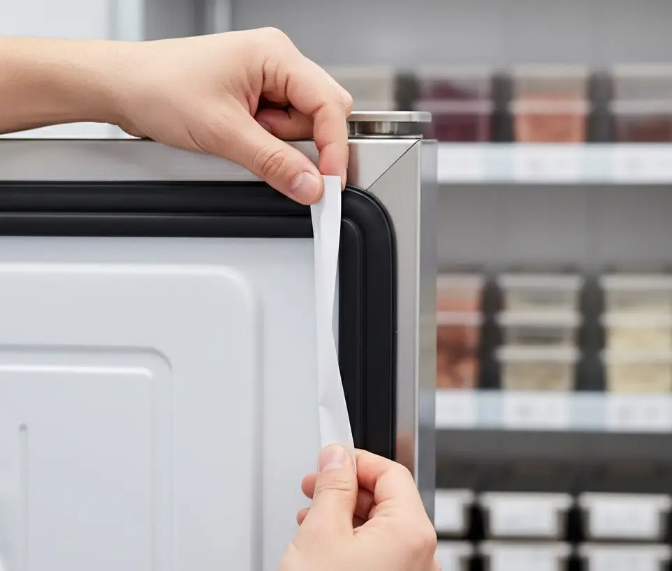 종이를 이용해 냉동고 고무 패킹의 밀폐력을 확인하는 방법