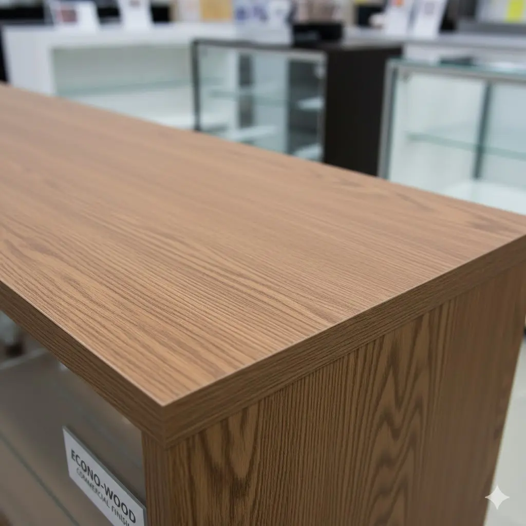 원목의 질감을 사실적으로 재현한 가성비 좋은 우드 시트지 마감 상세 컷