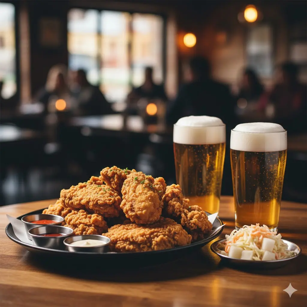생맥주와 완벽한 조화를 이루는 호프집 인기 안주 플레이팅 이미지