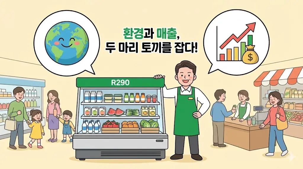 R290 쇼케이스 도입으로 환경 보호와 매출 상승 두 마리 토끼를 잡은 사장님