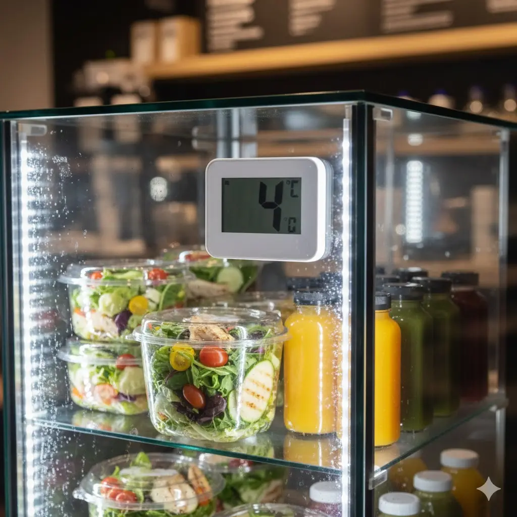 최적의 온도를 유지하고 있는 소형쇼케이스 내부