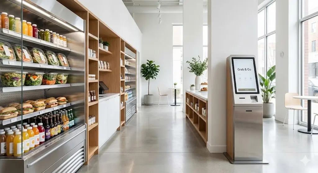 세련되고 깨끗한 분위기의 무인창업 매장 내부 전경