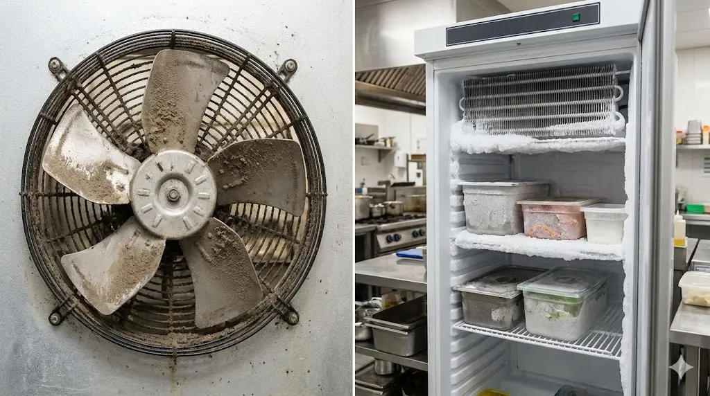 업소용냉장고팬 먼지로 인한 성능 저하와 냉장고 내부 성에 발생 현상