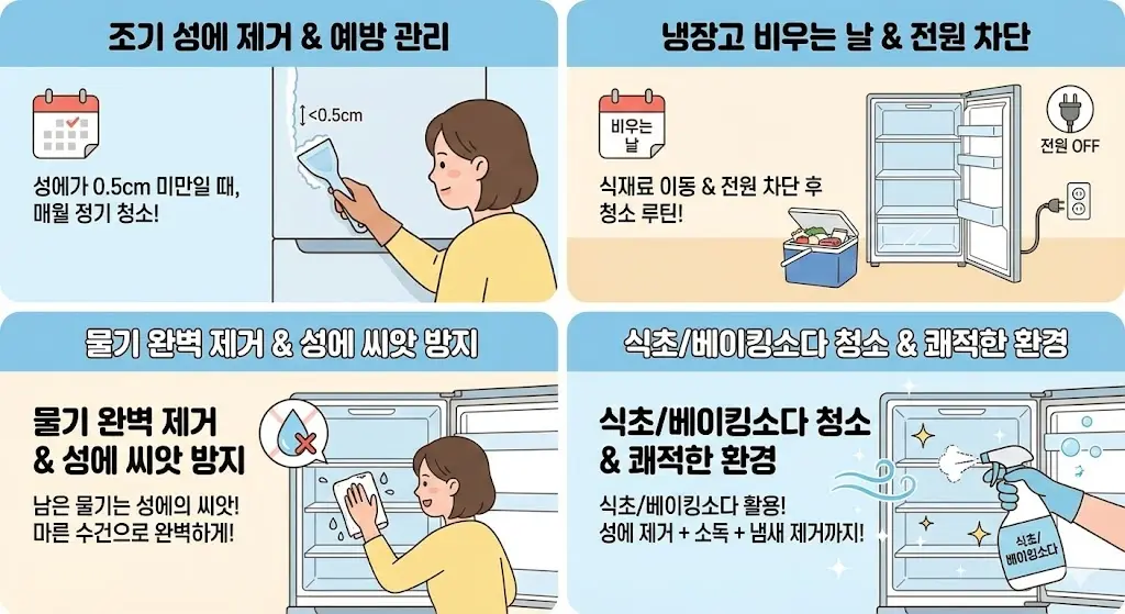 냉장고성에제거