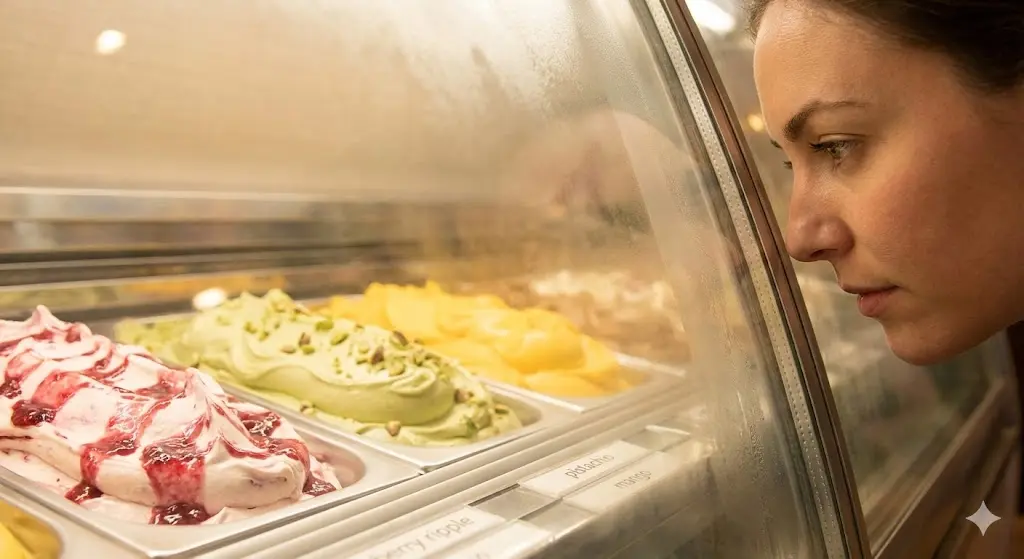 결로 현상 없이 투명한 시야를 확보해 주는 쇼케이스의 열선 유리 디테일