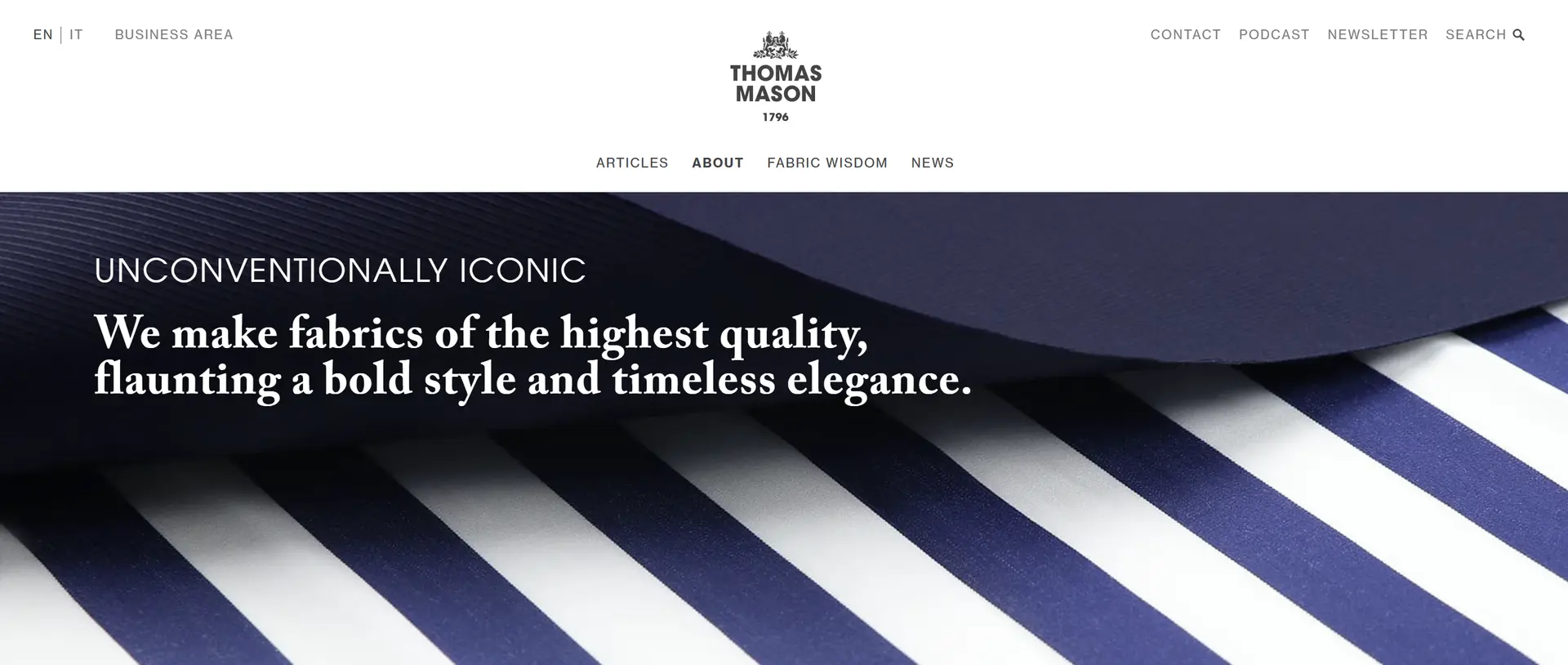 영국 왕실이 인정한 최고의 셔츠 원단, 토마스 메이슨(Thomas Mason)을 분석합니다. 기자 45 면의 탁월함부터 실버라인, 골드라인, 저니(Journey) 컬렉션까지 프리미엄 소재의 정수를 확인하세요.