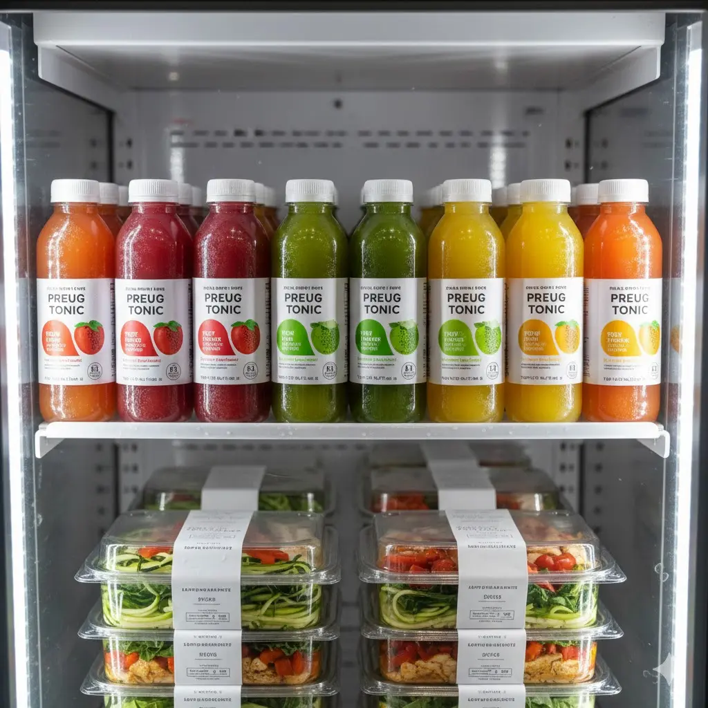 영업용 쇼케이스 내부에 정갈하게 진열된 상품들