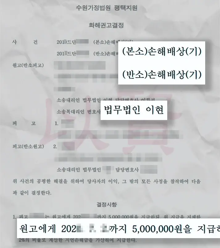 상간녀 외도 소송 손해배상청구 인정 결정