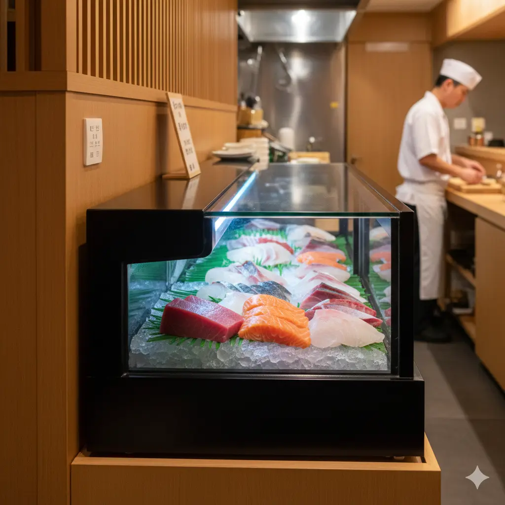 컴팩트한 사이즈의 카운터형 회냉장고 사진