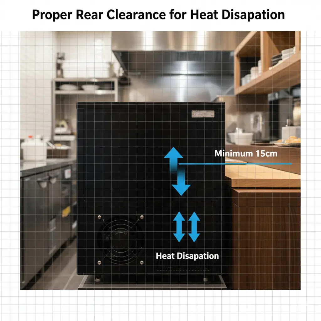 회냉장고 배치시 통풍구와의 사이 거리를 나타내주는 이미지