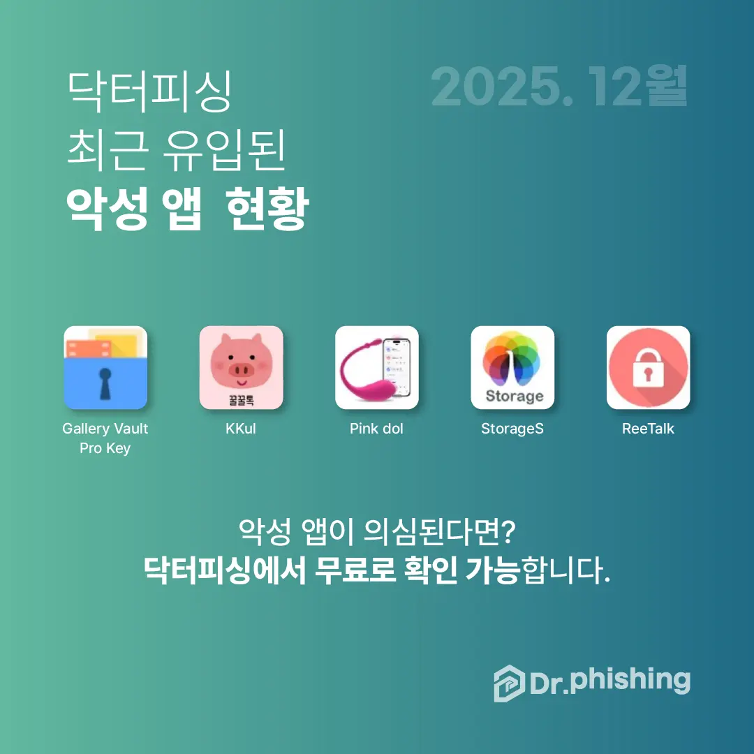 2025년 12월에 유입 된 악성 앱 현황