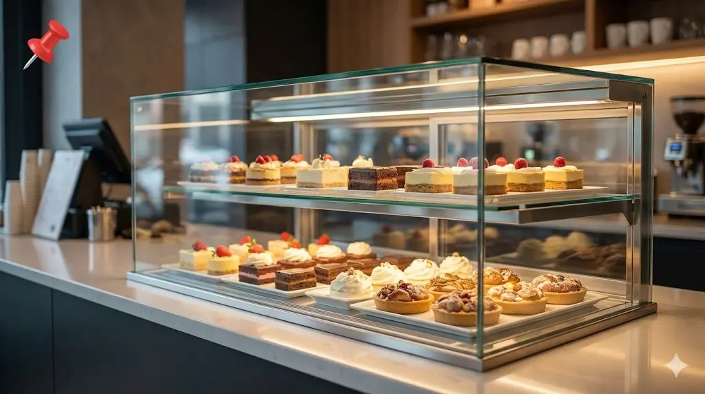 업소용쇼케이스유리를 통해 내부의 제품이 선명하게 들여다보이는 깨끗한 매장의 모습이랍니다.