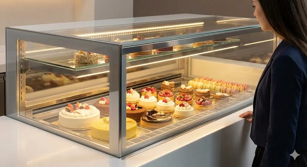 화려한 디저트를 돋보이게 하는 카페 진열매대