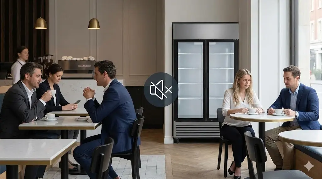 인버터콤프레샤의 저소음 운전으로 조용하고 쾌적한 카페 매장 분위기