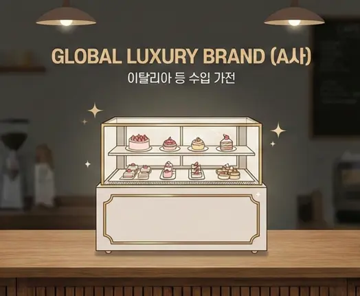 이탈리아 수입 가전 등 글로벌 명품 브랜드 제과 쇼케이스 및 꽃냉장고 특징 분석
