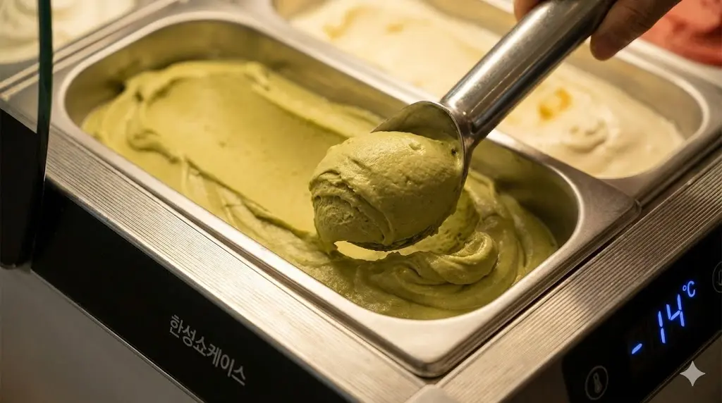 최적의 온도 유지로 쫀득한 질감을 극대화한 한성쇼케이스 프리미엄 젤라또쇼케이스 설치 매장 전경