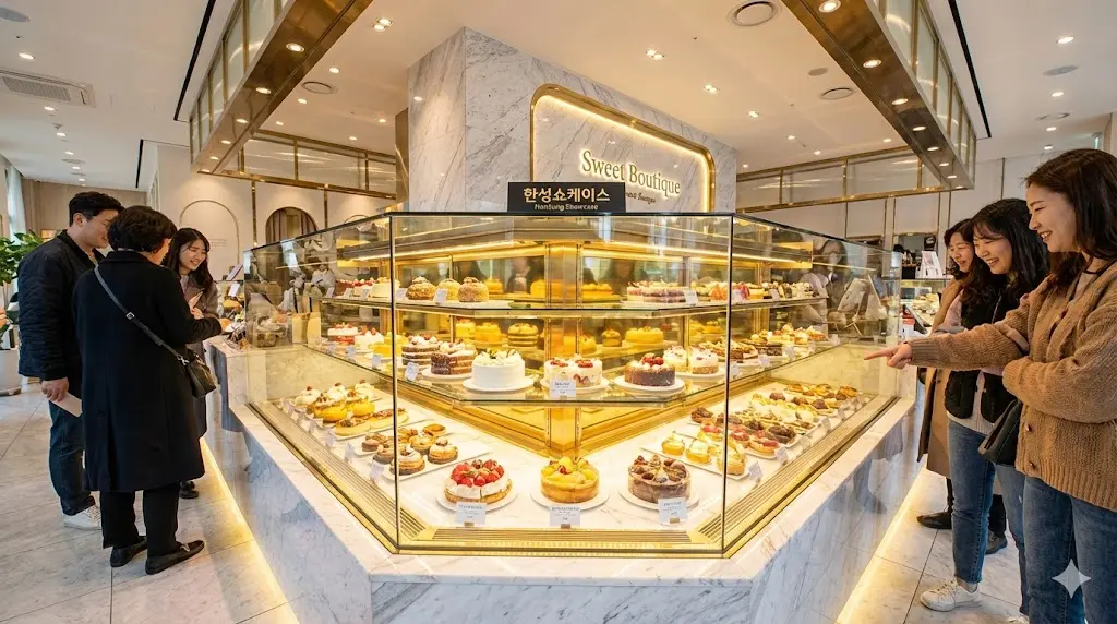 최상의 습도 유지 기술과 고연색성 LED 조명으로 케이크의 가치를 높이는 한성쇼케이스 전문 케이크쇼케이스 설치 전경
