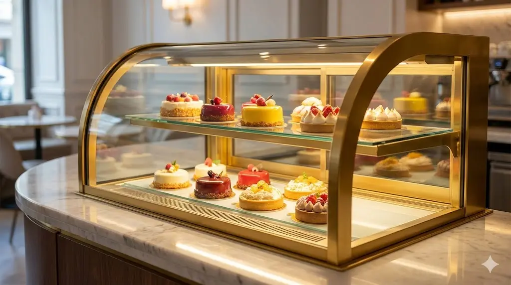 타사 보급형 모델과 차별화된 정온 냉각 기술과 고연색성 LED로 매출을 높이는 한성쇼케이스 프리미엄 디저트쇼케이스 설치 전경