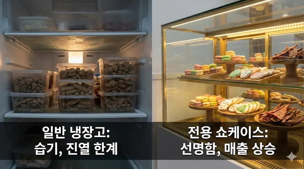 일반 냉장고 vs 전용 쇼케이스 비교