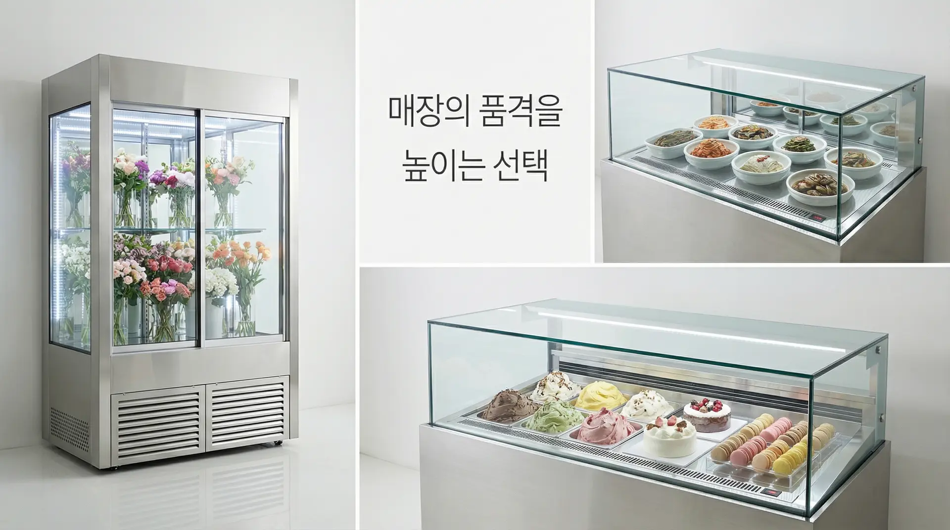 다양한 업종에 맞춤 적용된 쇼케이스 라인업