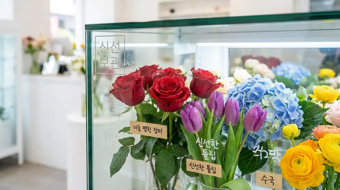 한성쇼케이스의 습도 조절 기능으로 신선함이 극대화된 제품들의 모습