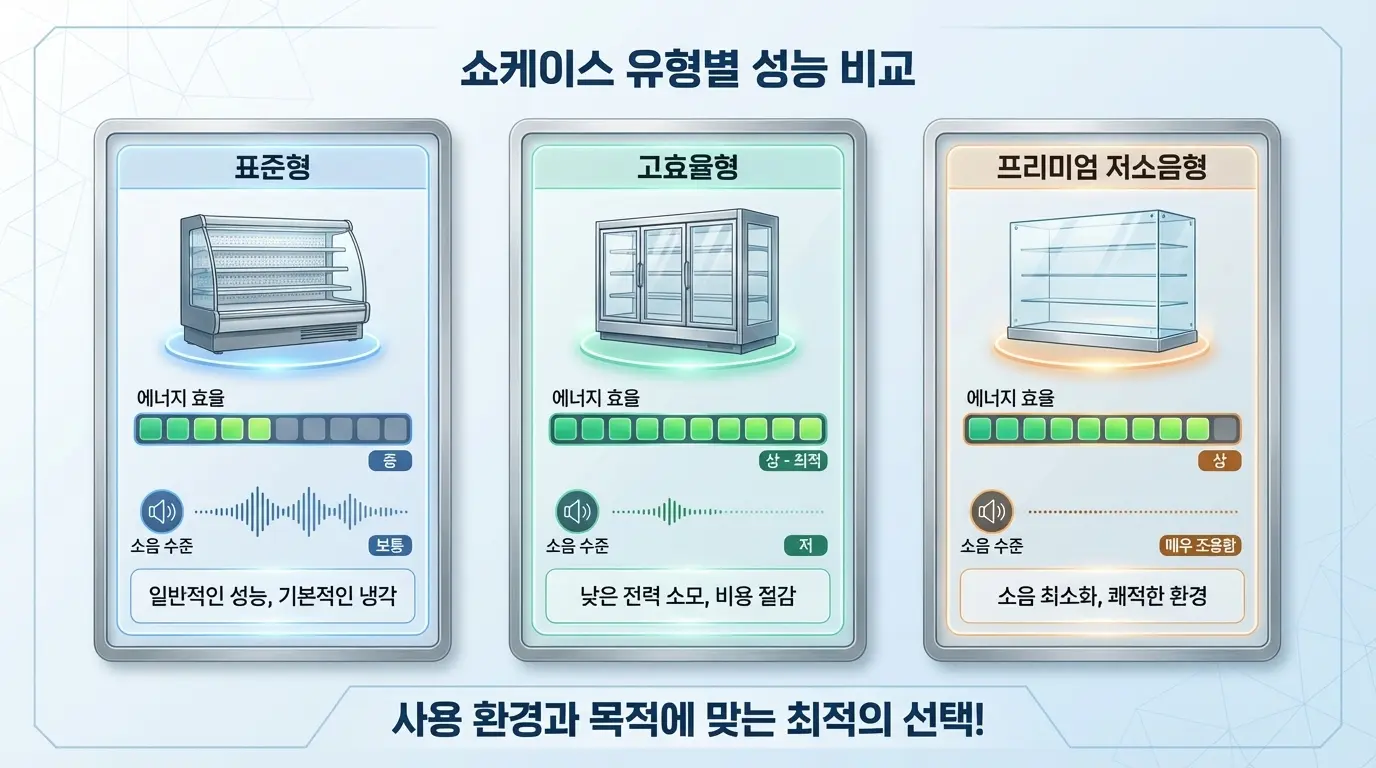 쇼케이스의 성능 수치를 시각화한 도식