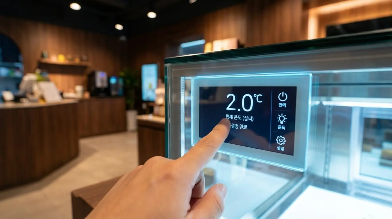 스마트하고 직관적인 조작 패널을 통해 온도를 설정하고 있는 모습