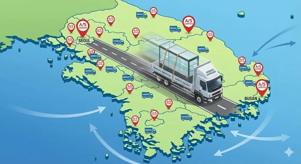 전국 어디서나 믿을 수 있는 신속한 광역 서비스 네트워크