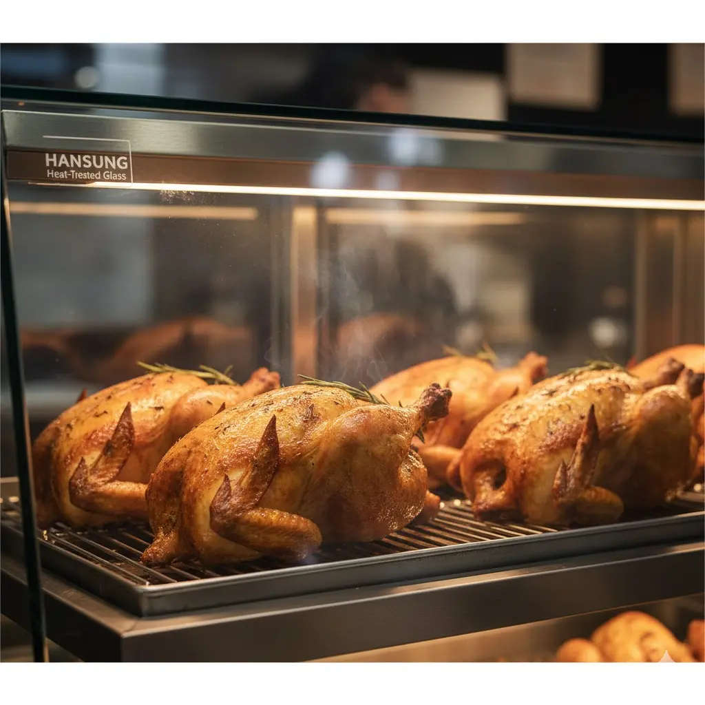 온장고쇼케이스 내열 유리 및 조명 효과 강조