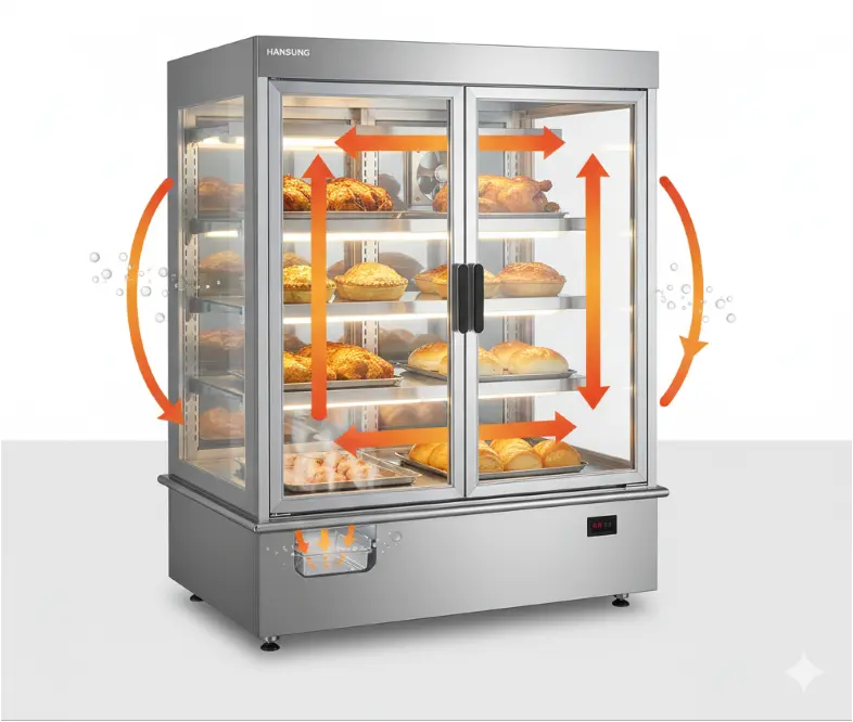 온장고쇼케이스 수분 보존 및 내부 기류 순환 원리