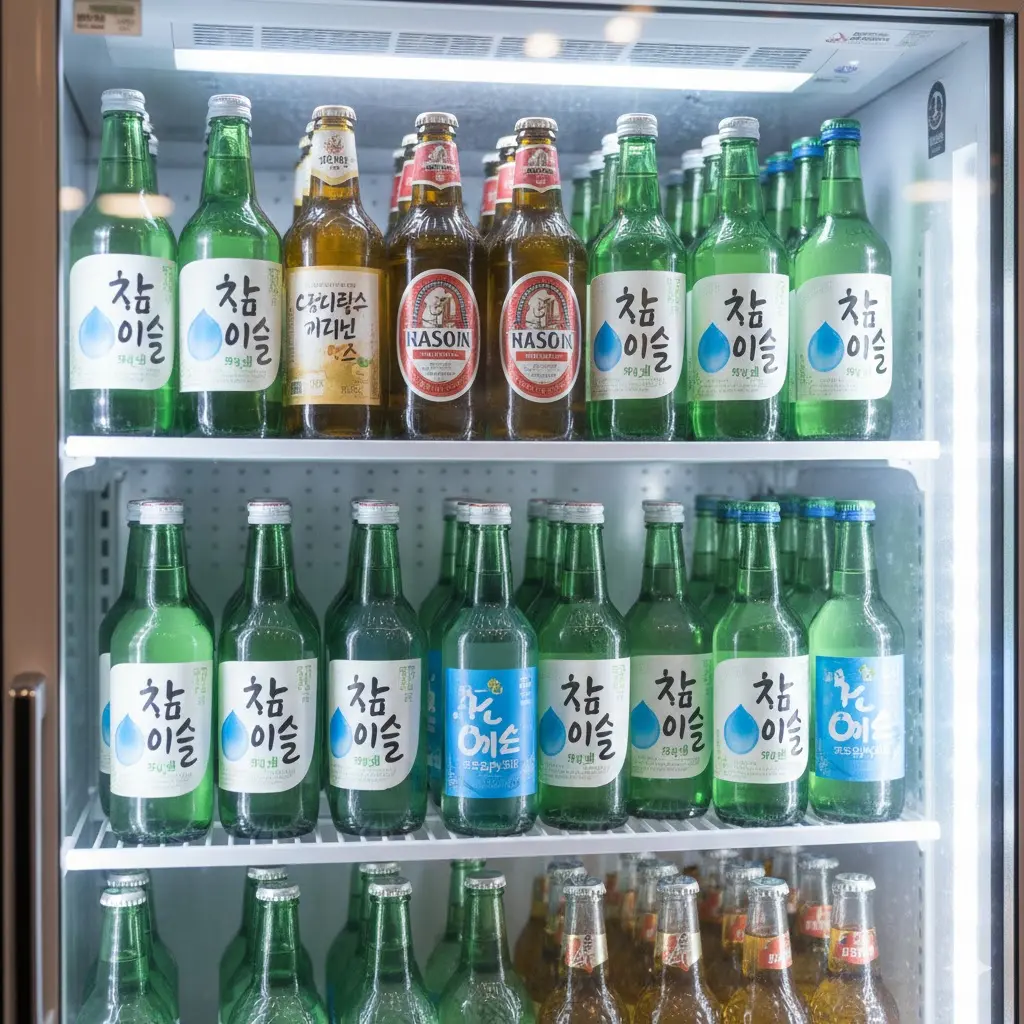 술냉장고 유리 결로 방지 및 투명도 강조