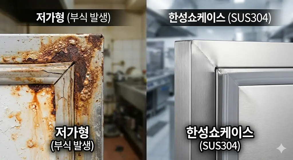 녹과 부식에 강한 SUS304 소재를 사용하여 위생과 내구성을 동시에 확보했습니다.