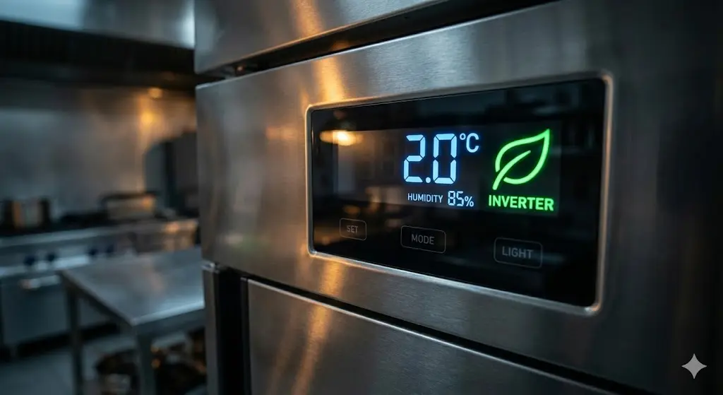 업소용 테이블냉장고의 정밀한 온도를 표시하는 디지털 컨트롤러 화면