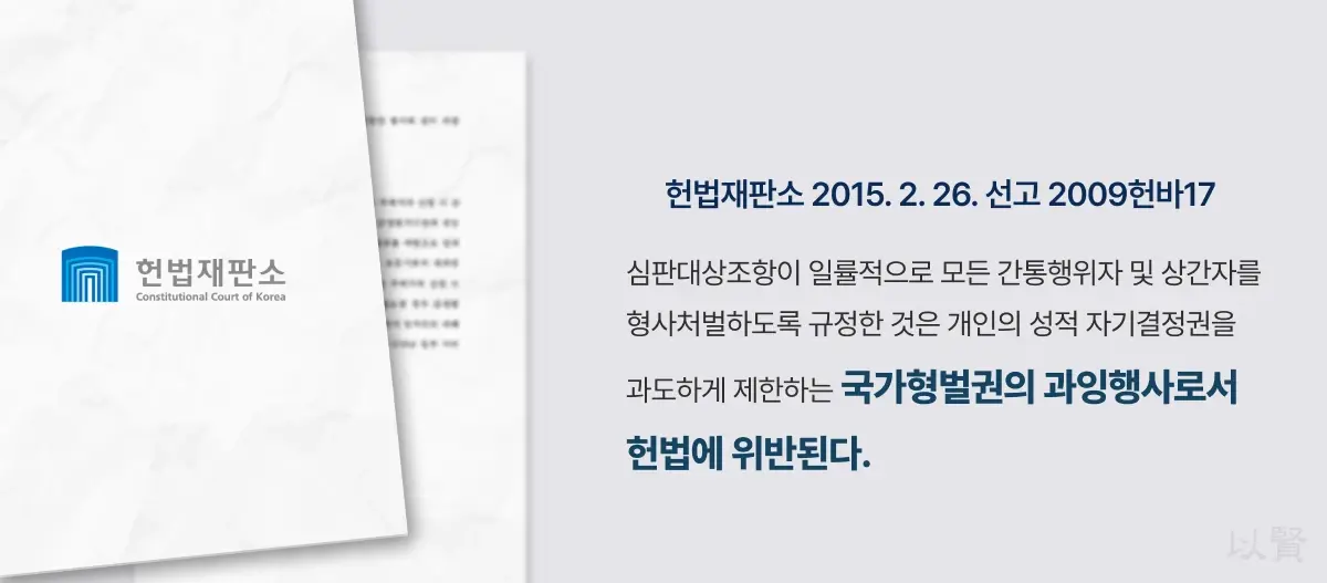 간통죄 위헌 결정 헌법재판소 내용