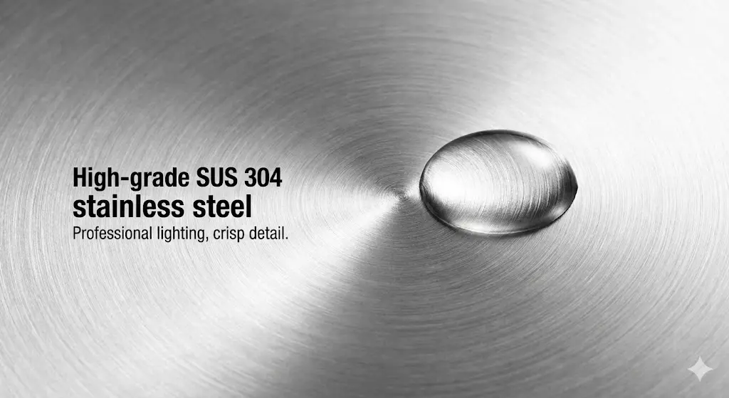 부식에 강한 고급 스테인리스 강판의 질감 상세 컷