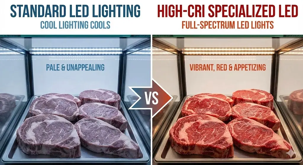 고기숙성냉장고 조명의 차이