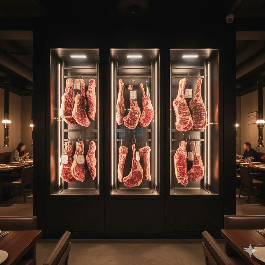 매장을 고급 스테이크 하우스의 분위기로 단숨에 변모