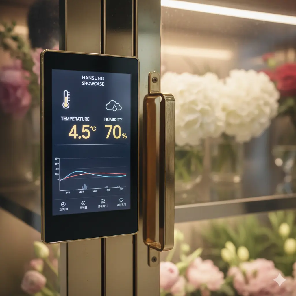 정밀한 습도와 온도 제어가 가능한 한성쇼케이스 꽃냉장고의 스마트 컨트롤 시스템