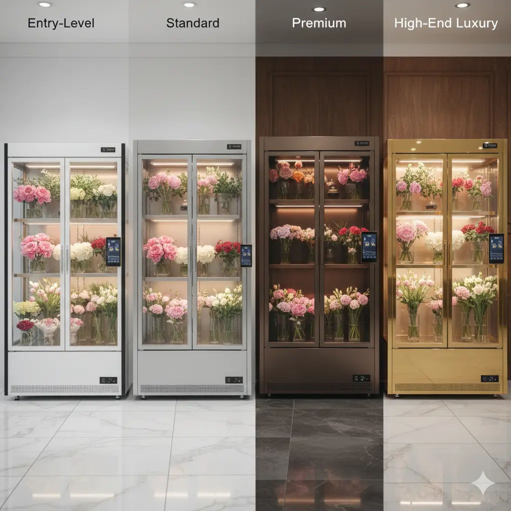 보급형~하이엔드 고급형까지 다양한 꽃냉장고를 보여주는 이미지