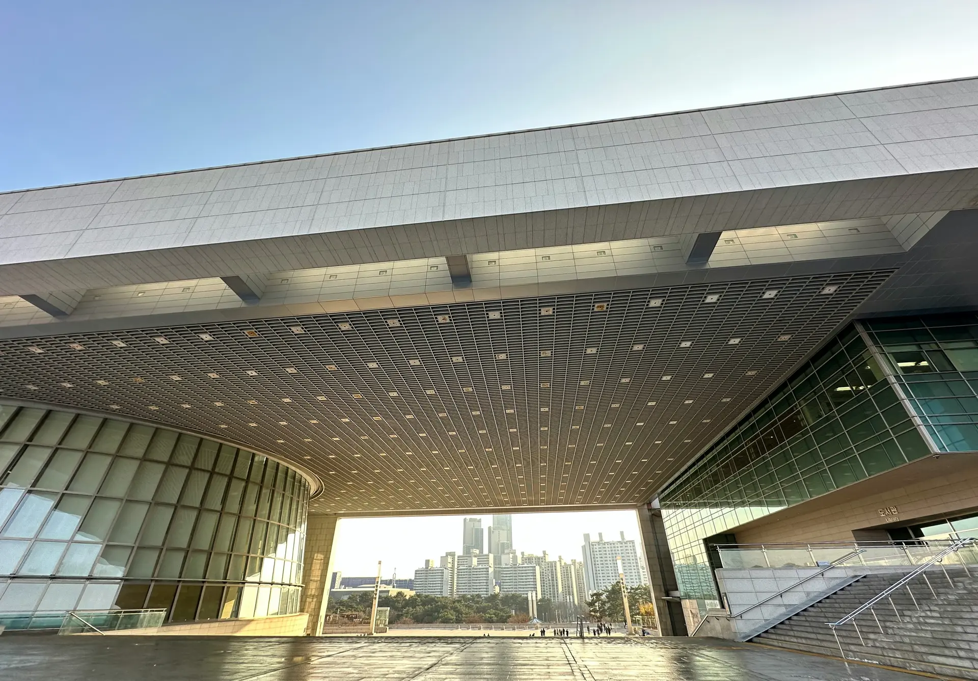 The outside view of National Museum of Korea, located in Yangsan