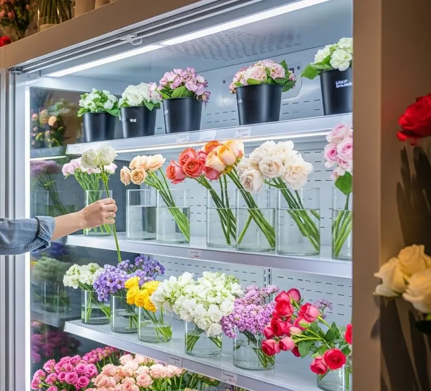 오픈형 미니 꽃 냉장고