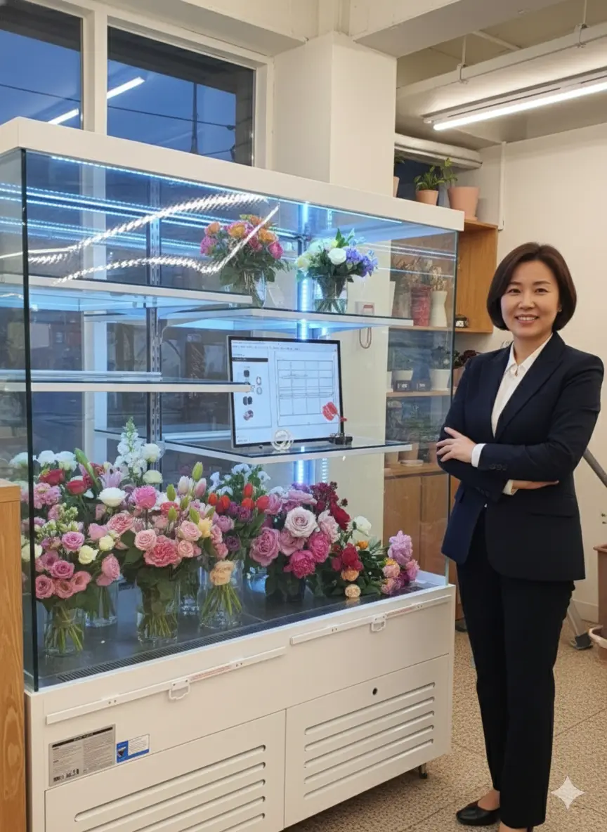 오픈형 미니 꽃 냉장고