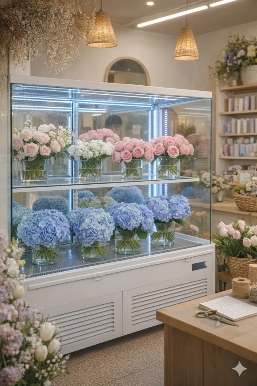 오픈형 미니 꽃 냉장고