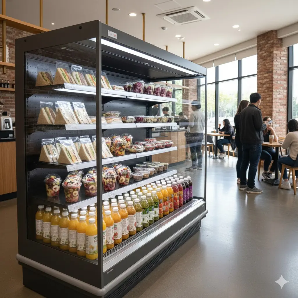 오픈 쇼케이스가 설치된 매장 이미지