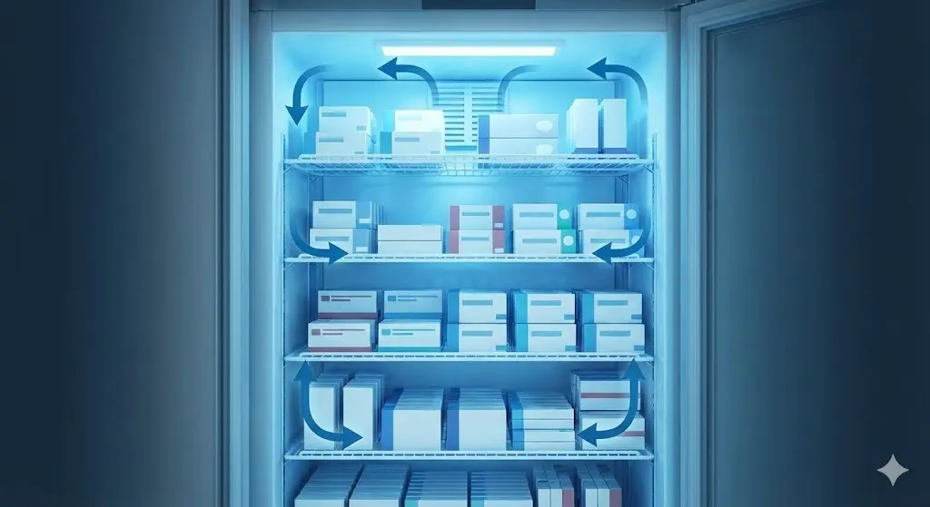 냉기 사각지대를 제거한 약국냉장고 내부 균일 온도 분포