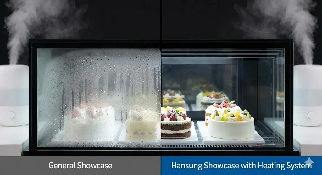 습한 환경에서도 선명한 시인성을 유지하는 디저트냉장고 열선 유리