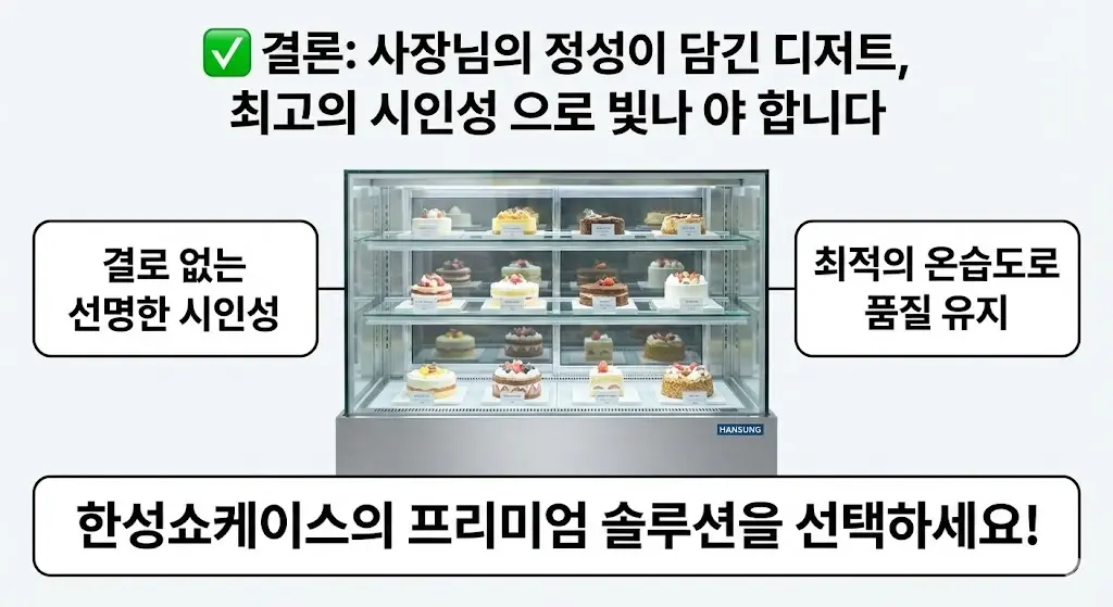 결로 없는 선명한 시인성으로 디저트 품질을 높이는 한성쇼케이스